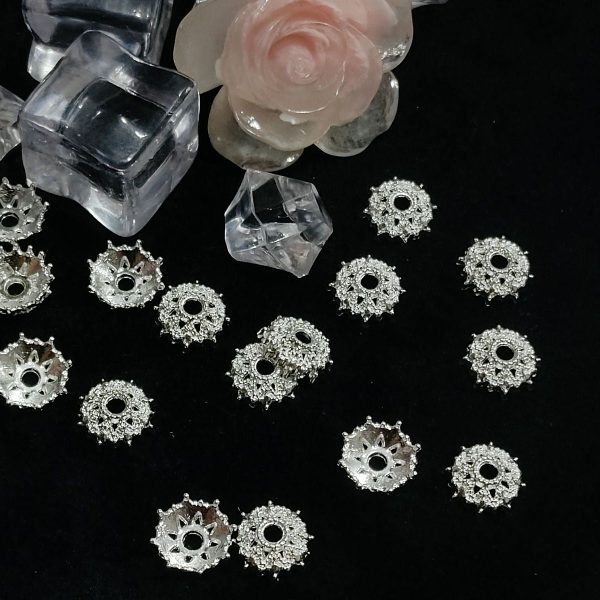13mm Hollow Snowflake Bead Caps