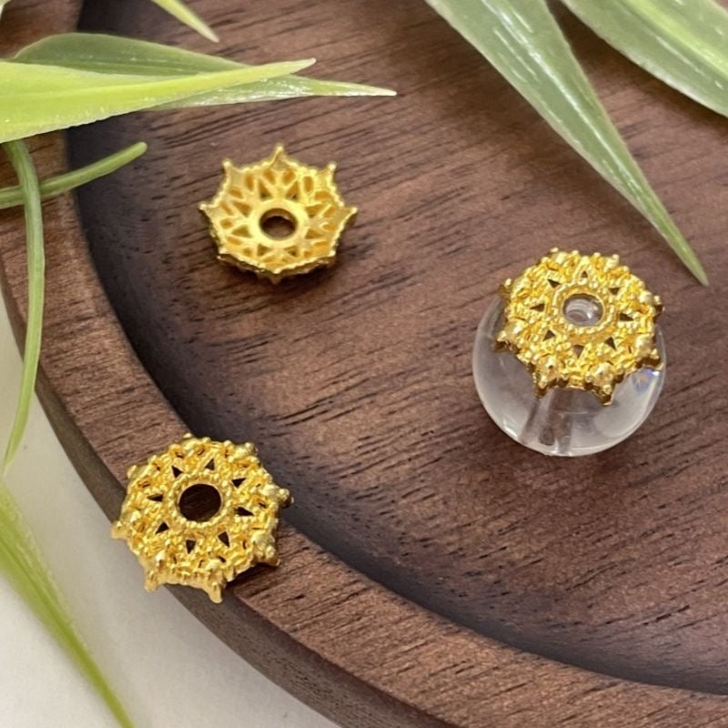 13mm Hollow Snowflake Bead Caps