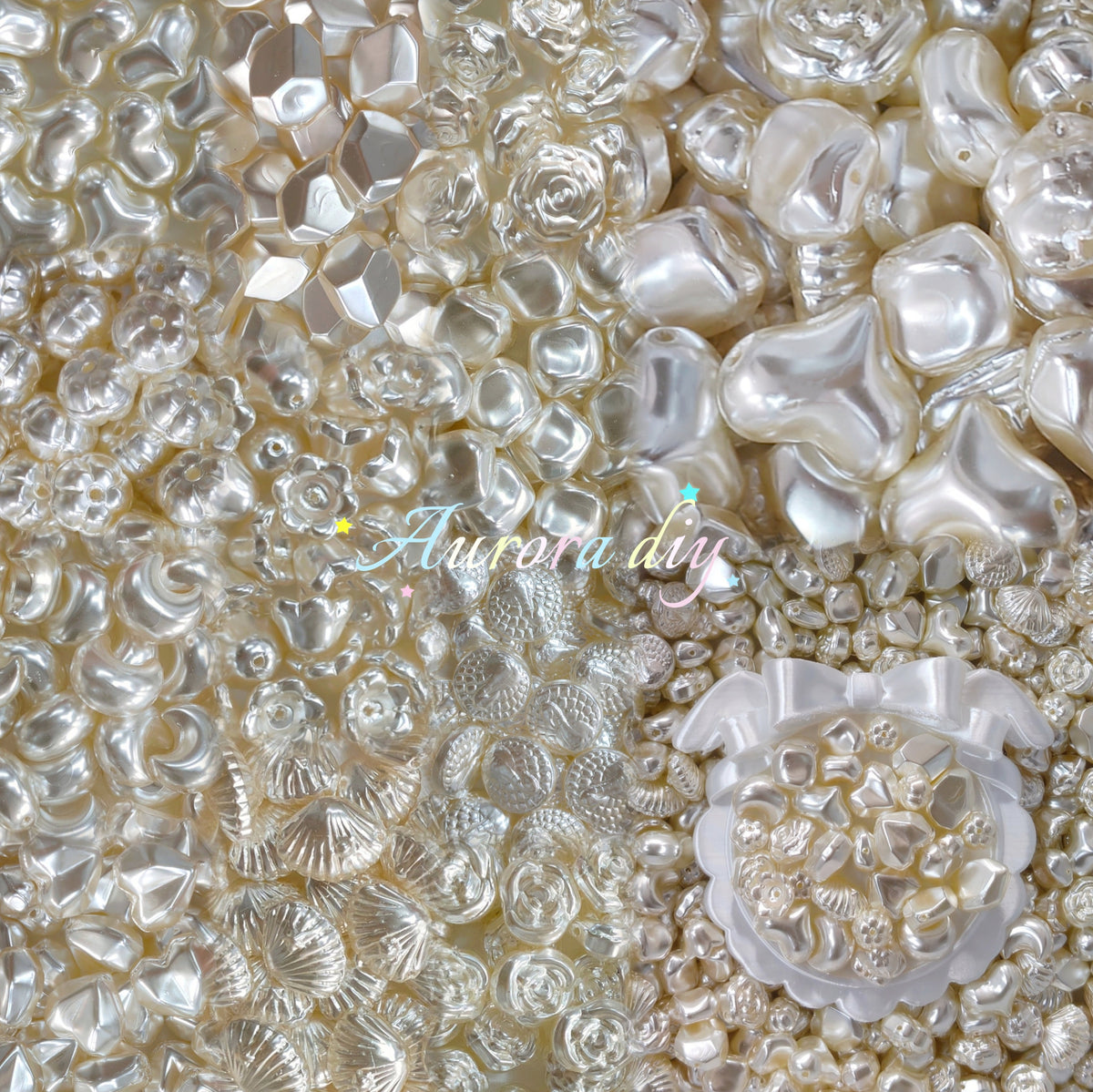 11 Shapes Milky Pearl Glass Beads Mix | for DIY Bracelet Earring Jewelry Craft